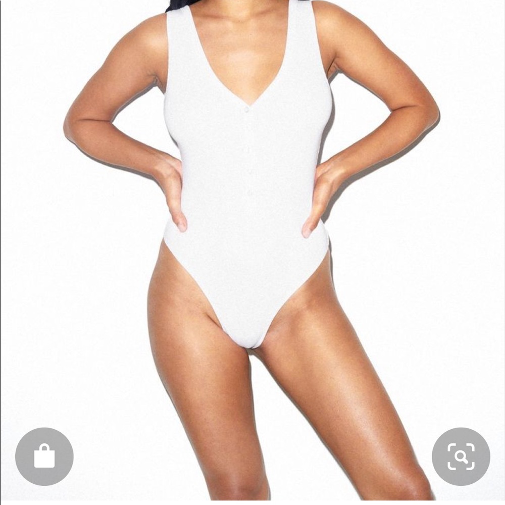 NWT American apparel Cotton 2x2 V-Neck Bodysuit